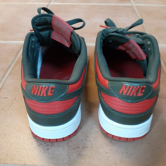 Size 8.5 Nike Dunk Low Cargo Khaki Mystic Red Sneakers DV0833-600 - Picture 5 of 10